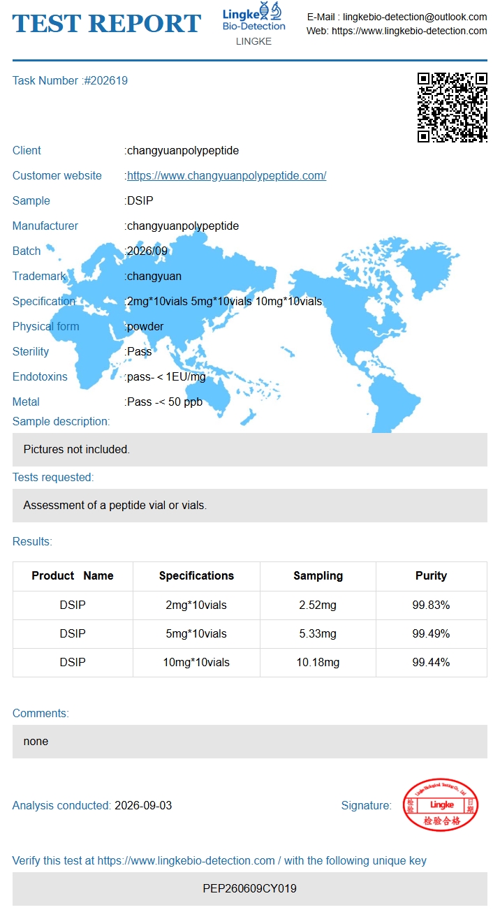 Relatório analítico de referência — DSIP 10mg